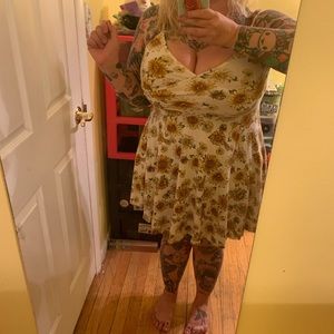 Plus size sunflower skater dress